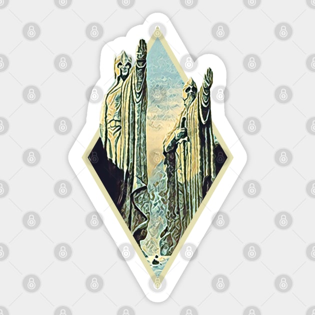 Kings by the River - Digital Art - Diamond Frame - Black - Fantasy Sticker by Fenay-Designs